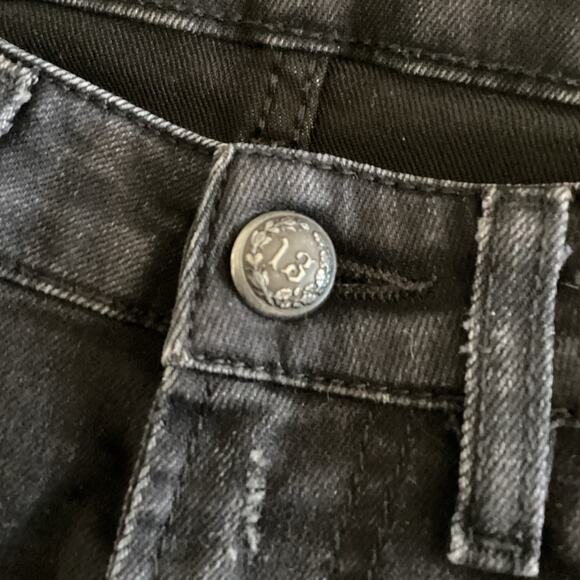 R13 Mid Rise Boy Skinny Jean Was 217 Stratford Clean Black 26 - Picture 12 of 12